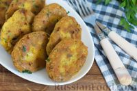 Фото к рецепту: Постные кукурузные лепёшки с жареным луком и зеленью (на сковороде)
