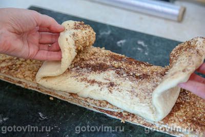 Отрывной хлеб-гармошка с корицей и грецкими орехами, Шаг 11