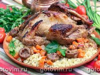 Цесарка в тажине с маринадом чермула