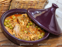 Тажин из курицы с лимоном и оливками