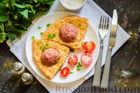 Фото к рецепту: Запеканка из кабачков с рисом и мясными котлетами