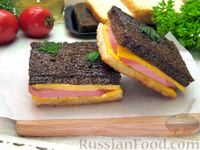 Фото к рецепту: Сэндвичи с сыром и колбасой