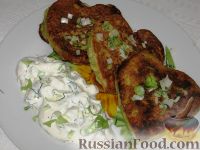 Фото к рецепту: Кабачковые оладьи с курицей